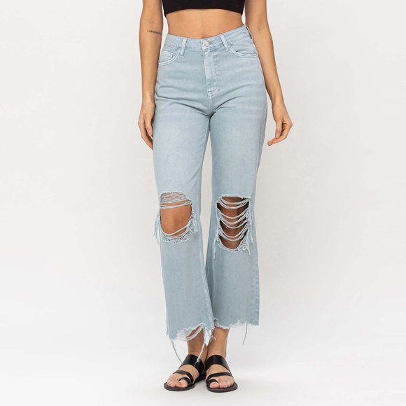 *NEW* Vervet by Flying Monkey 90's Vintage High-Rise Crop Flare Jeans - Picture 4 of 10